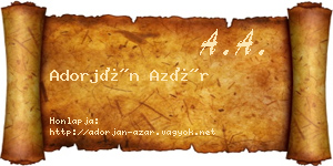 Adorján Azár névjegykártya